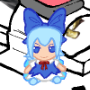 A small plushie of Cirno from Touhou Project.